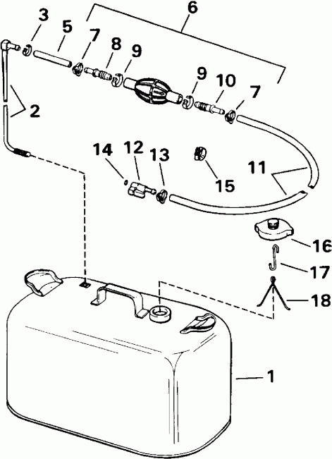 �������� ��������� ����� Evinrude E140TLETF 1993  - el Tank Without Gauge