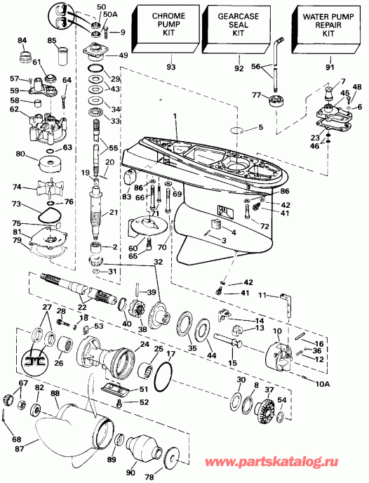 ����� EVINRUDE E140TLETF 1993  - 140tx Std Rotation 120tx & 125esx 