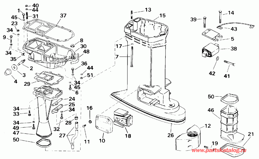 �������� ����� Evinrude E140TXATF 1993  - haust ������