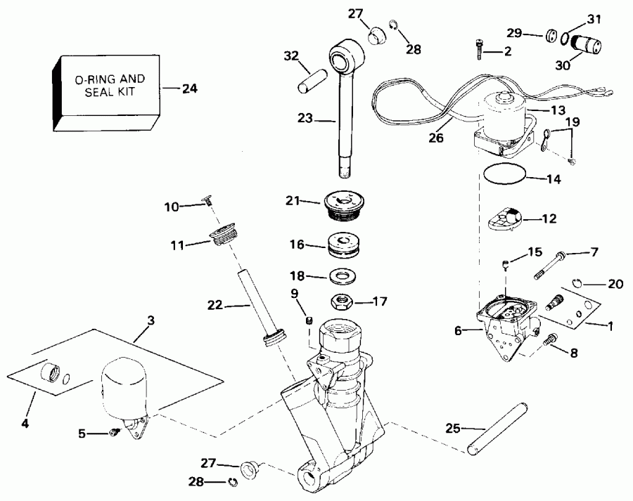��������� ����� Evinrude E140TXATF 1993  - wer Trim / tilt Hydraulic Assembly