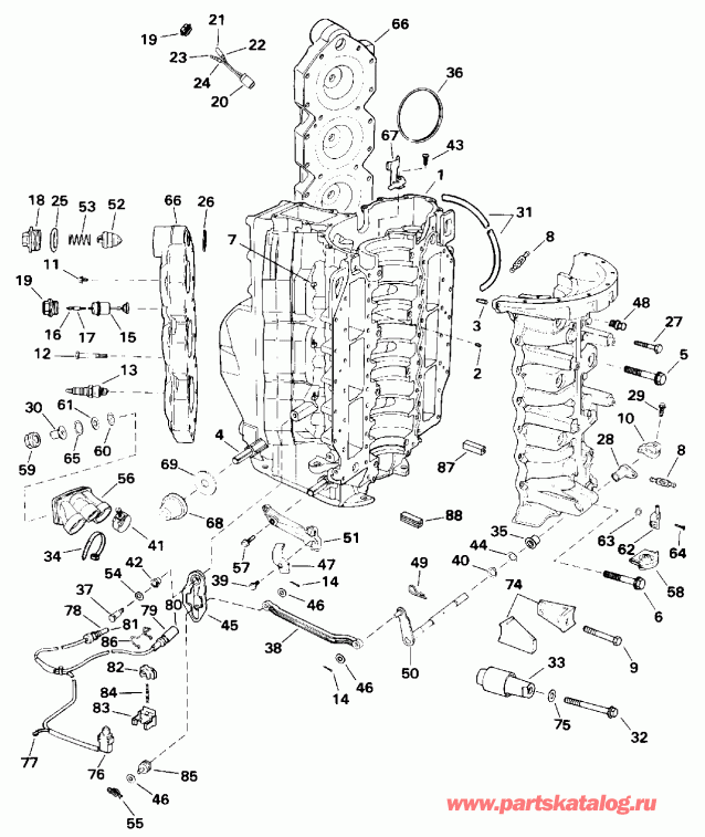 ��������� ����� Evinrude E150ELETG 1993  - linder & ������ ���������
