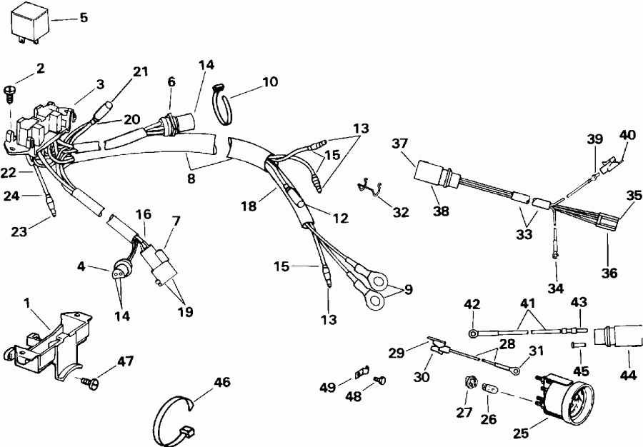 ��������� ��������� EVINRUDE E150ELETG 1993  - wer Trim / tilt ��������� - wer Trim/tilt Electrical