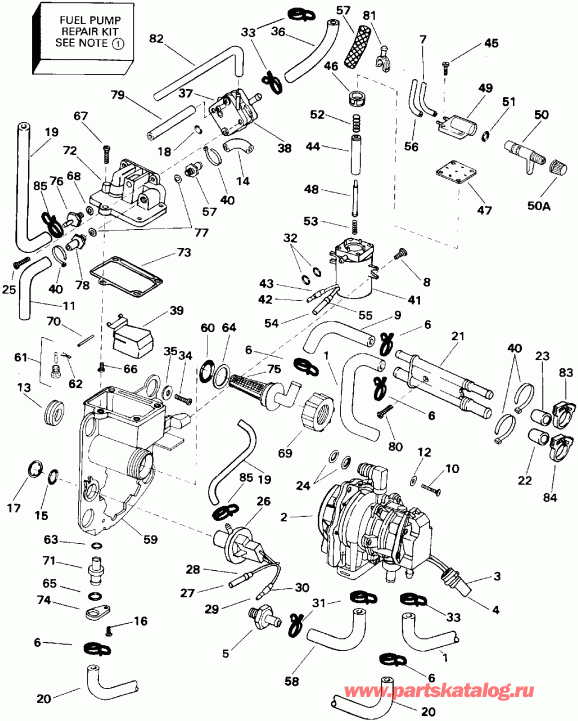 �������� ��������� ����� Evinrude E150EXETG 1993  - el Bracket & Components - el ��������� & Components