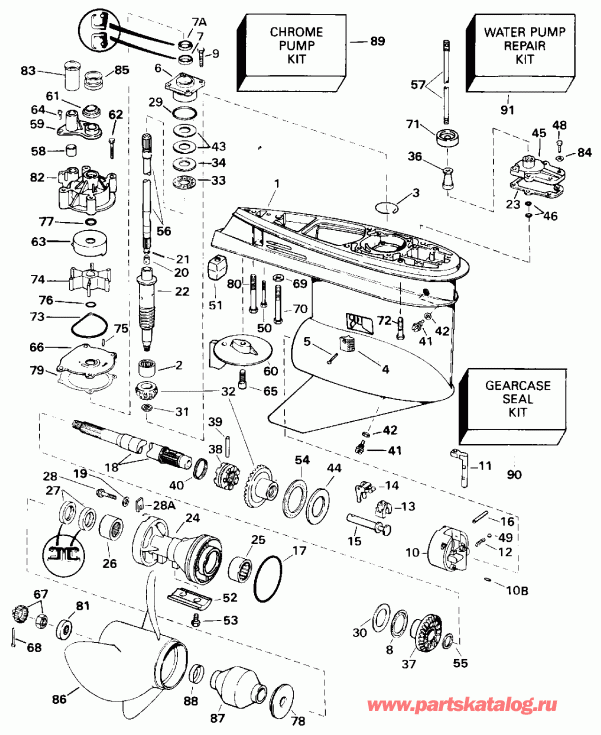 ��������� �������� ����� Evinrude E150EXETR 1993  - Standard Rotation - 25