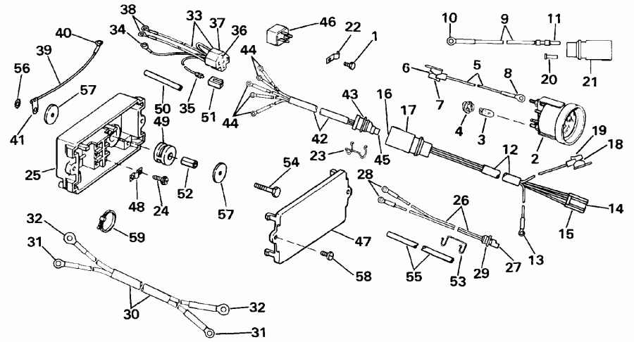 ��������� ����� EVINRUDE E150EXETR 1993  - wer Trim / tilt ��������� / wer Trim/tilt Electrical