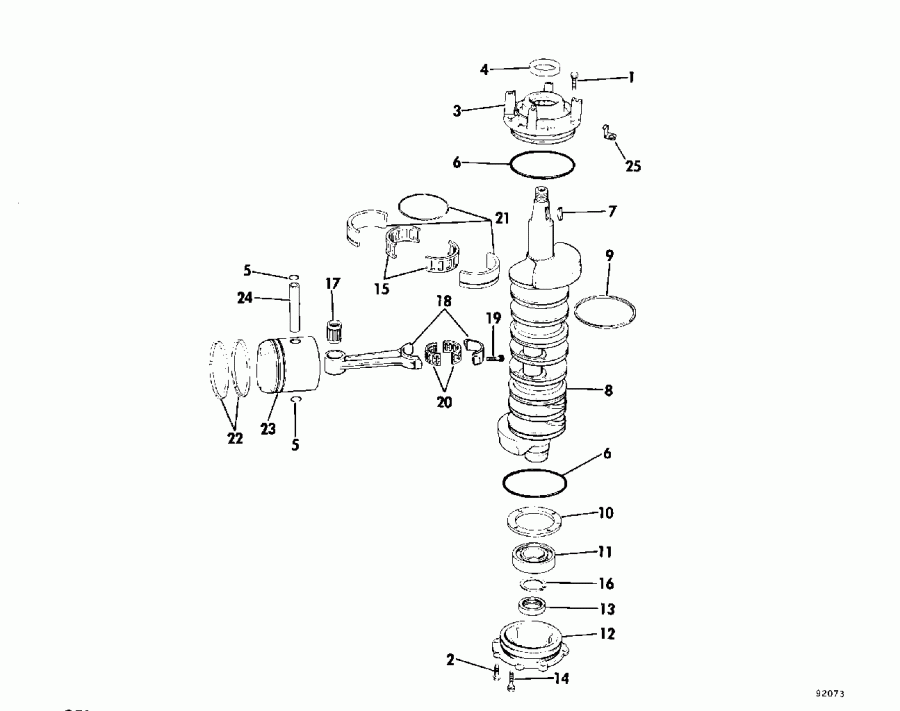 ��������� Evinrude E150JLETG 1993  - el Bracket & Components