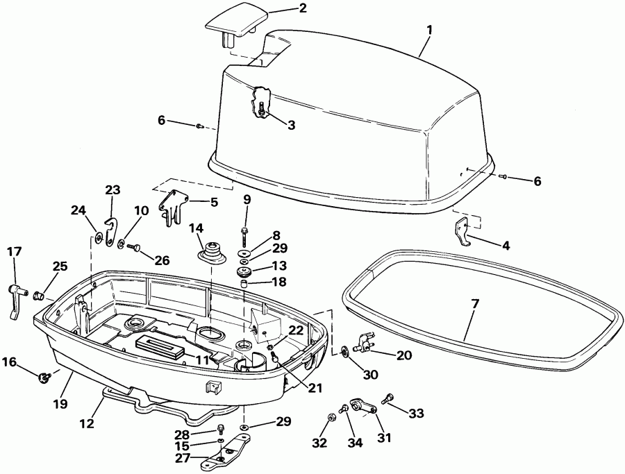 ����� Evinrude E150JLETG 1993  - wer ������ ��������� (�����) - wer Engine Cover