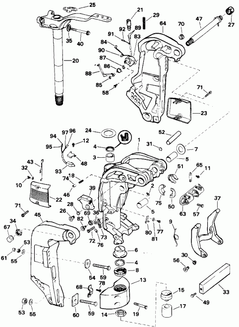 ��������� �������� ����� Evinrude E150NXETR 1993  - dsection - dsection