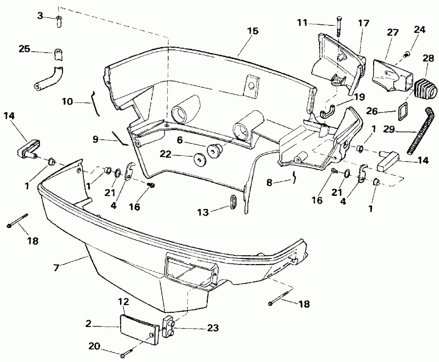 �������� ��������� ����� EVINRUDE E150WTLETG 1993  - wer Engine Cover / wer ������ ��������� (�����)