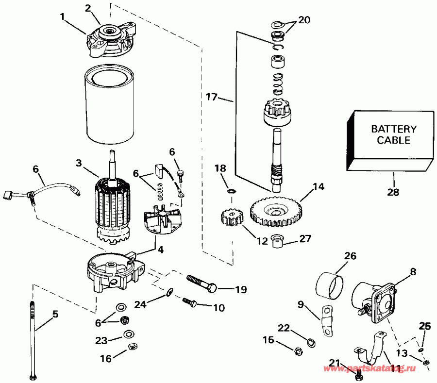 ��������� ��������� EVINRUDE E150WTLETS 1993  - ectric Starter & Solenoid / ectric ������� & Solenoid