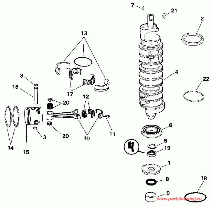 ��������� ������� E150WTXETS 1993  - ank��� & ������� - ankshaft & Piston