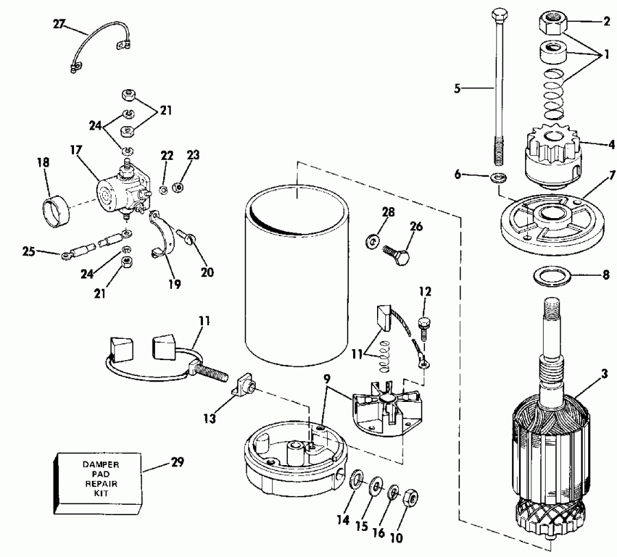 ��������� ��������� Evinrude E150WTXETS 1993  - ectric ������� & Solenoid / ectric Starter & Solenoid