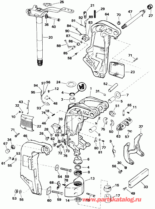 �������� ��������� ����� EVINRUDE E150WTXETS 1993  - dsection - dsection
