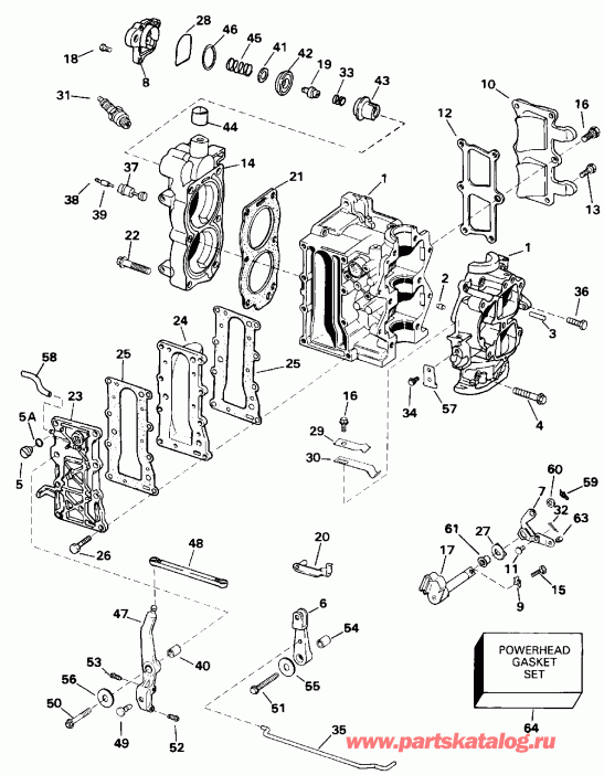  Evinrude E15ELETB 1993  - linder & Crankcase