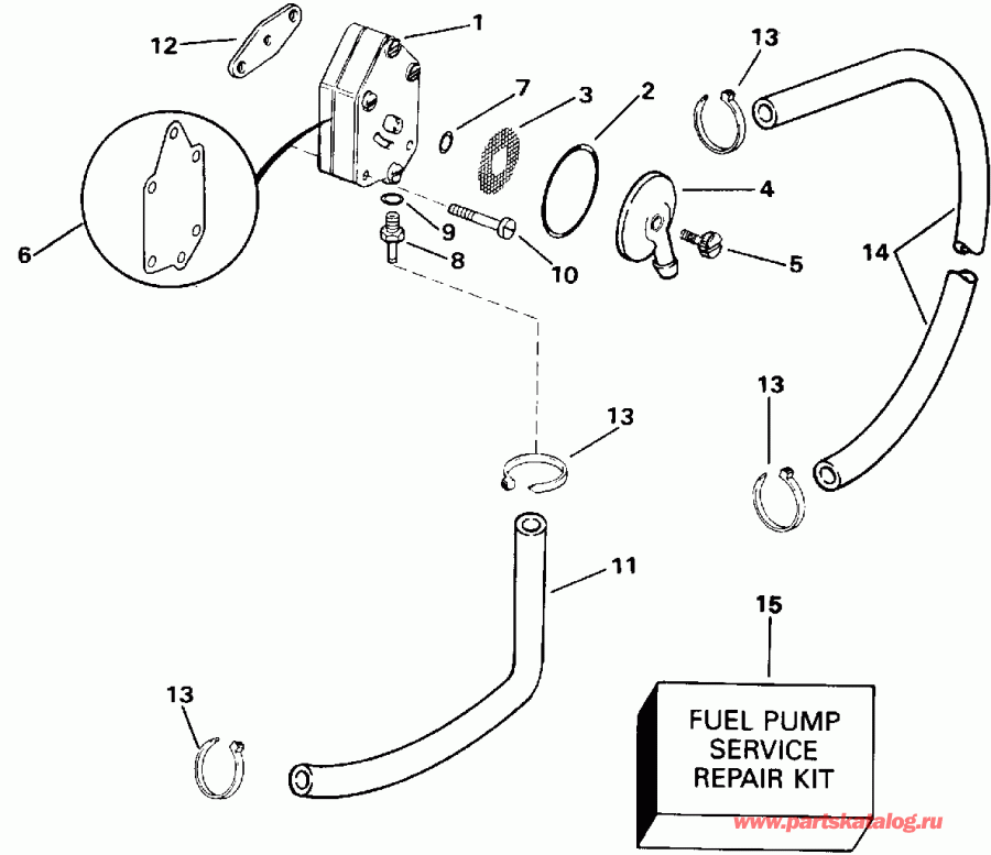 ��������� ��������� EVINRUDE E15ELETB 1993  - el Pump / el �����