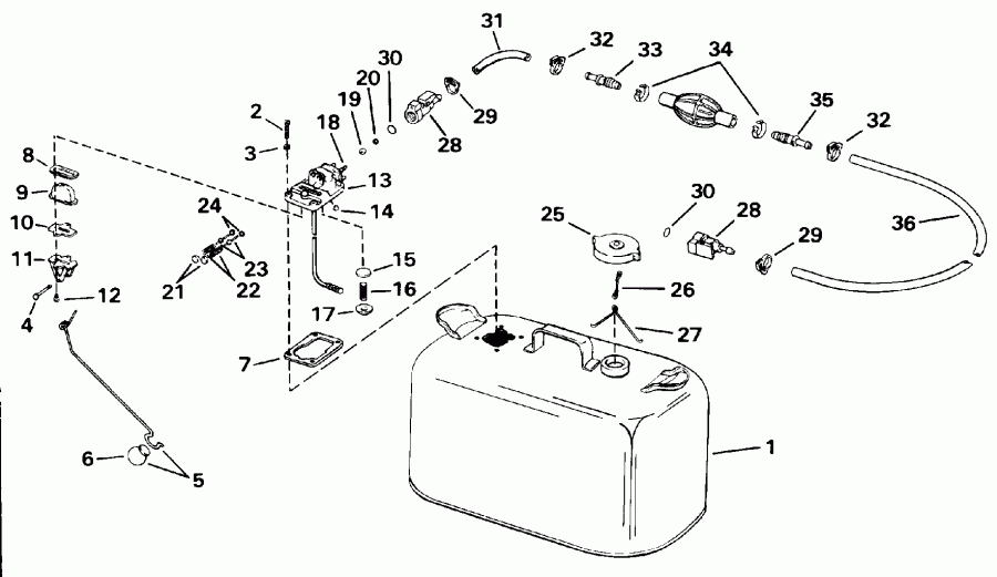 ����� Evinrude E15ELETB 1993  - el Tank With Gauge - el Tank With Gauge