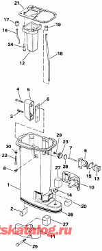 ����� Evinrude E15RETB 1993  - haust Housing - haust ������