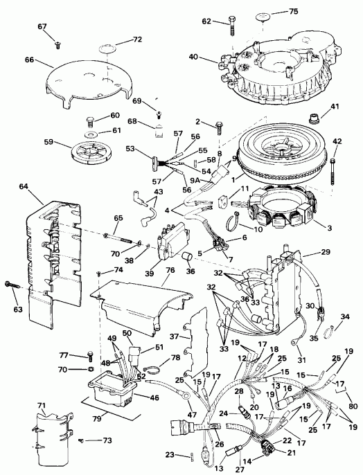 �������� ��������� ����� Evinrude E175GLETR 1993  - nition System / nition System