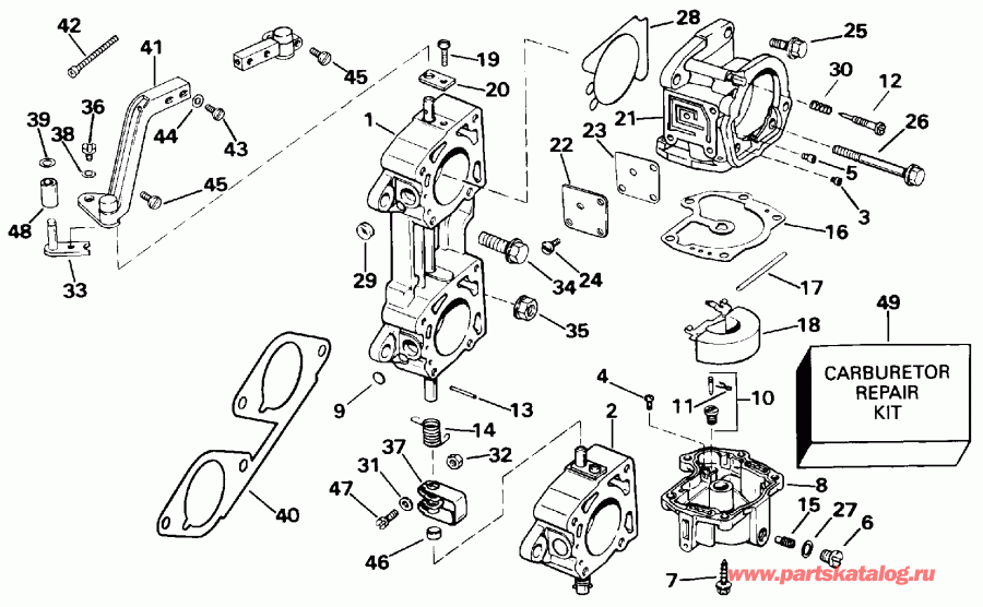 ��������� �������� ����� Evinrude E185ESXETA 1993  - 185, 200 Suffix 