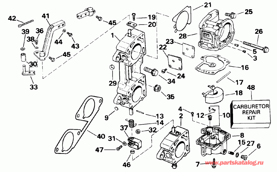 ��������� ����� Evinrude E200CXATF 1993  - 185, 200 Suffix 