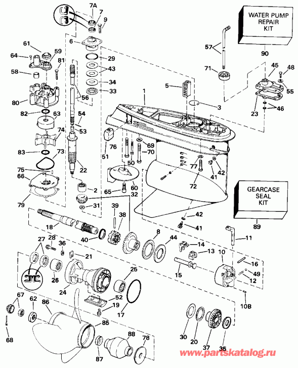 �������� ����� Evinrude E200CXETD 1993  - Standard Rotation - 20 In. Models - �������� Rotation - 20 ���� Models
