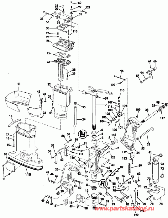 �������� ��������� ����� Evinrude E200CXETF 1993  - 225 Suffix 