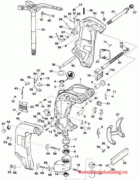 �������� ��������� ����� Evinrude E200CXETF 1993  - dsection