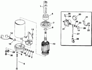 Крышка двигателя (капот) - Johnson - 200 Stl, Vj200sl, 225stll (Engine Cover - Johnson - 200 Stl, Vj200sl, 225stll)