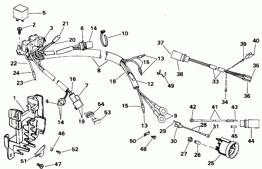 ��������� �������� ����� Evinrude E200CZATS 1993  - wer Trim / tilt ��������� / wer Trim/tilt Electrical