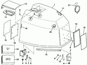 ������ ��������� (�����) - Evinrude - 200 Stl, Ve200sl, 225stl (Engine Cover - Evinrude - 200 Stl, Ve200sl, 225stl)