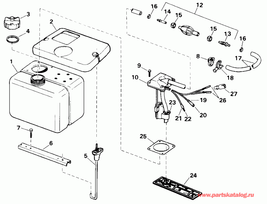 ��������� ����� EVINRUDE E200CZETD 1993  - 1.8 ������ - 1.8 Gallon