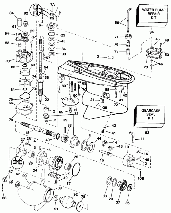  EVINRUDE E200CZETF 1993  - �������� Rotation - 25 ���� & 30 ���� Models