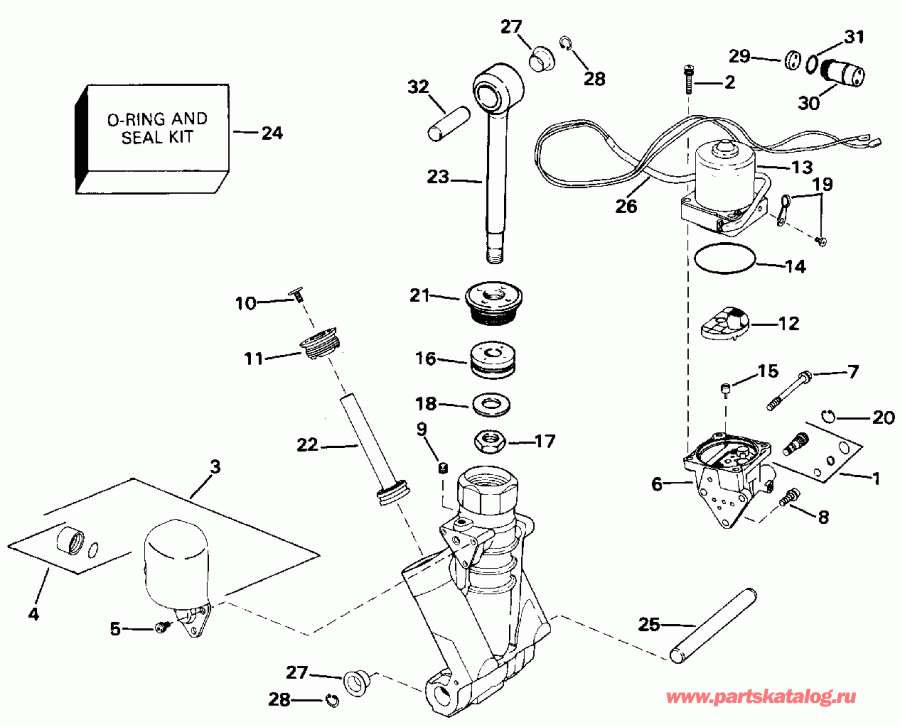 �������� ����� Evinrude E200STLETF 1993  - wer Trim/tilt Hydraulic Assembly - wer Trim / tilt Hydraulic Assembly