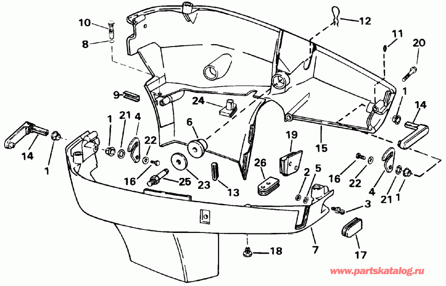 ����� EVINRUDE E200TXATF 1993  - wer ������ ��������� (�����) - wer Engine Cover