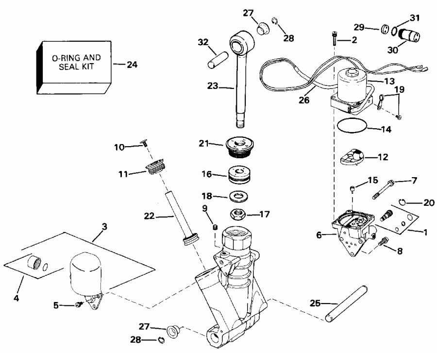�������� ����� EVINRUDE E200TXATS 1993  - wer Trim/tilt Hydraulic Assembly / wer Trim / tilt Hydraulic Assembly
