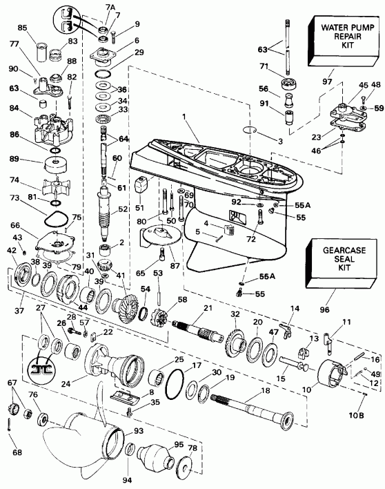  Evinrude E200TXETF 1993  - �������� �������� / Counter Rotation
