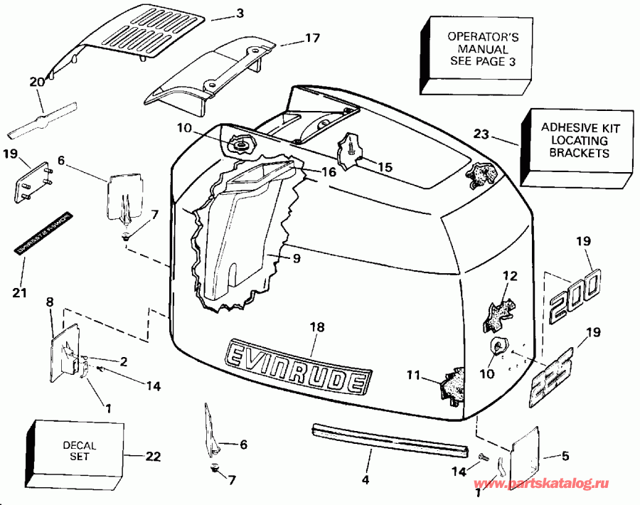��������� ����� Evinrude E200TZATF 1993  - Evinrude - 200tx, 200cx, 225 / Evinrude - 200tx, 200cx, 225