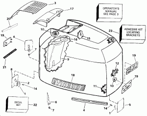 ������ ��������� (�����) - Evinrude - 200tx, 200cx, 225 (Engine Cover - Evinrude - 200tx, 200cx, 225)
