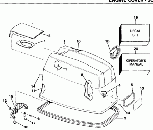 ������ ��������� (�����) - Evinrude - 200 Stl, Ve200sl, 225stl (Engine Cover - Evinrude - 200 Stl, Ve200sl, 225stl)