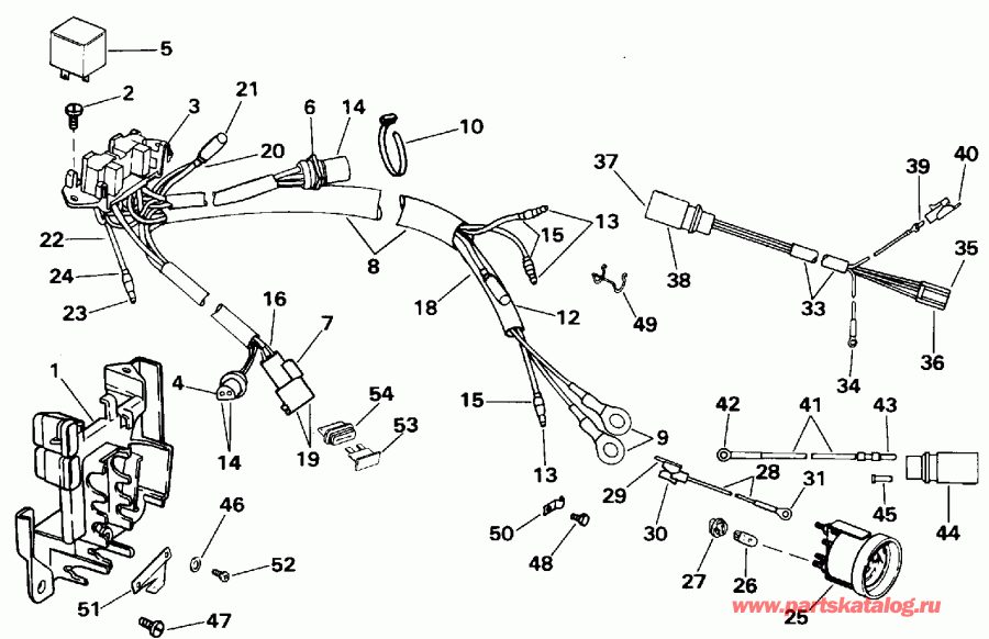 �������� ��������� ����� EVINRUDE E200TZETD 1993  - wer Trim / tilt ��������� - wer Trim/tilt Electrical
