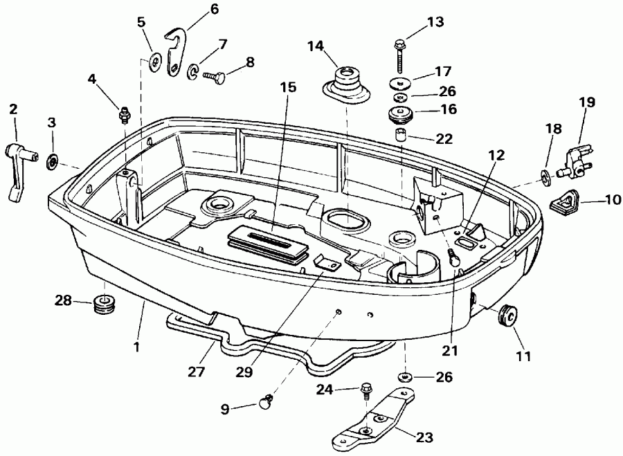 ��������� ����� EVINRUDE E20CRLETS 1993  - wer Engine Cover
