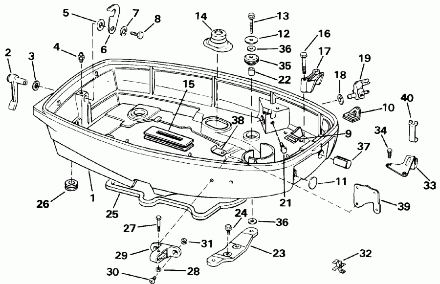 ����� Evinrude E20ELETS 1993  - wer Engine Cover / wer ������ ��������� (�����)