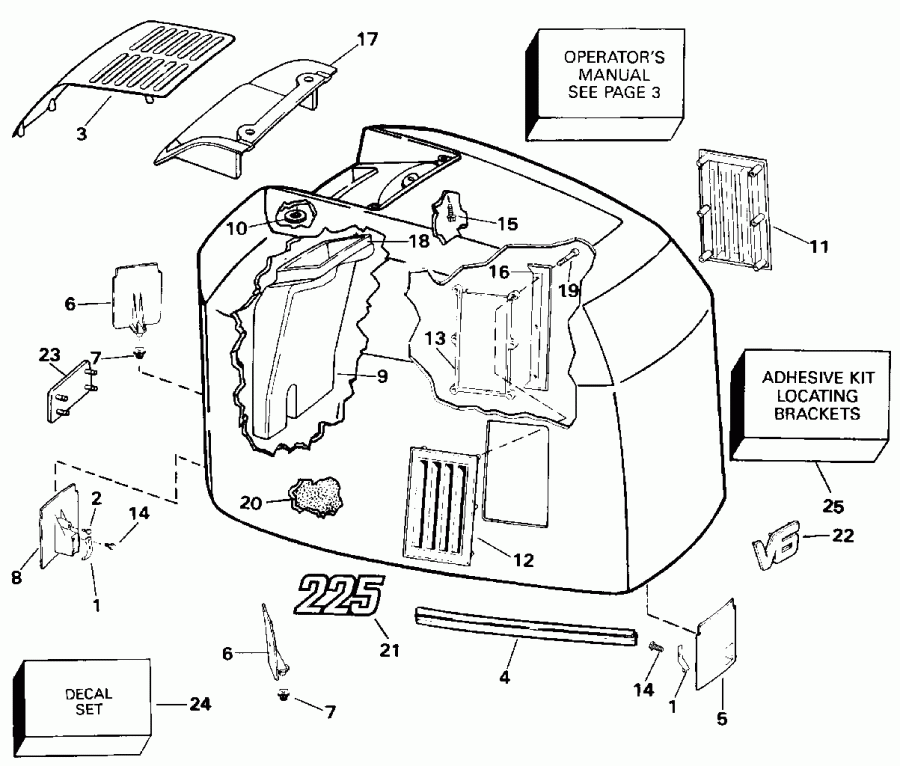   Evinrude E225CXATF 1993  - Johnson - 200 Stl, Vj200sl, 225stll - Johnson - 200 Stl, Vj200sl, 225stll