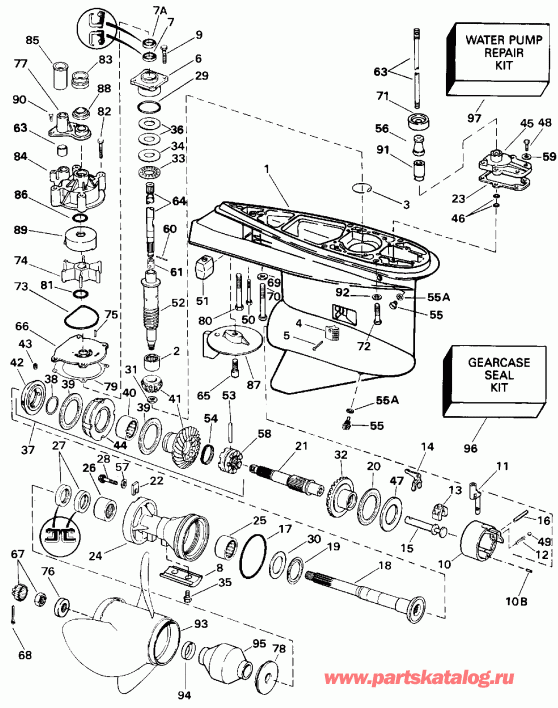 ��������� Evinrude E225CXATS 1993  - Counter Rotation / �������� ��������