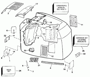 ������ ��������� (�����) - Johnson - 200 Stl, Vj200sl, 225stll (Engine Cover - Johnson - 200 Stl, Vj200sl, 225stll)