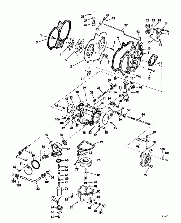  Evinrude 40952R 1969  - rburetor Group / rburetor Gro
