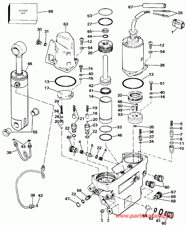   CE300TLCDC 1986  - wer Trim/tilt Hydraulic Assembly - wer Trim / tilt Hydraulic Assembly
