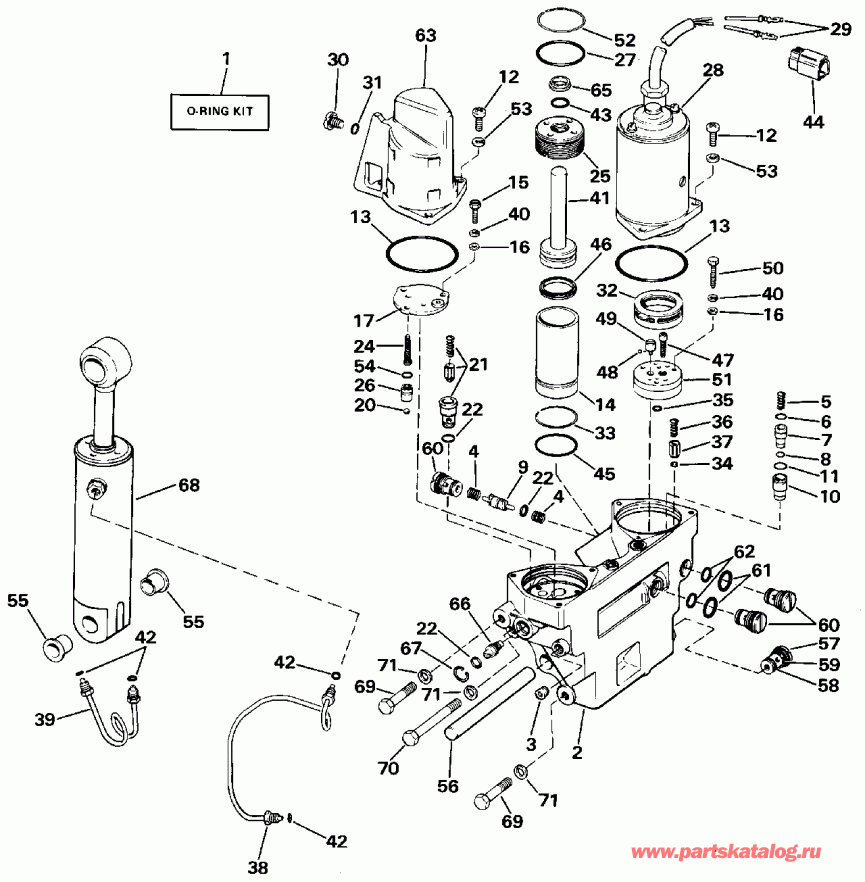    E225PLCCE 1988  - wer Trim / tilt Hydraulic Assembly / wer Trim/tilt Hydraulic Assembly