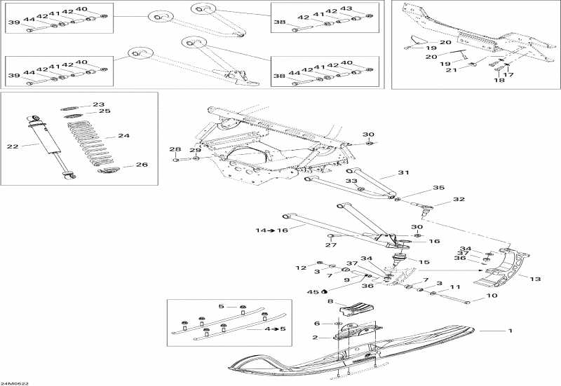 snowmobile SkiDoo Expedition 550F, 2005 - Front Suspension And Ski