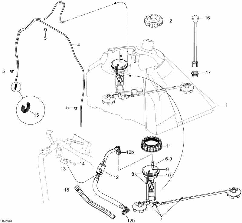 snowmobile BRP Expedition 600 H.O. SDI, 2005 - Fuel System